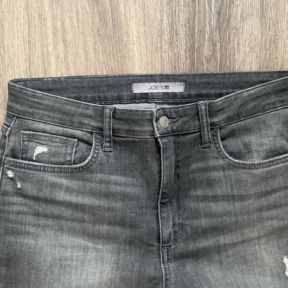 Joe's Jeans Charcoal Distressed Jeans 28 High Rise Denim - Picture 3 of 6